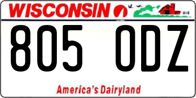 WI license plate 805ODZ
