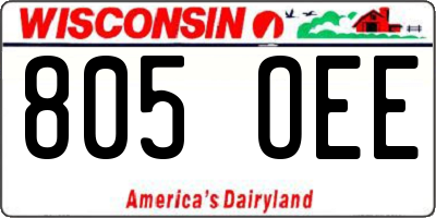 WI license plate 805OEE