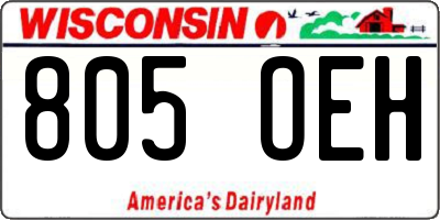 WI license plate 805OEH