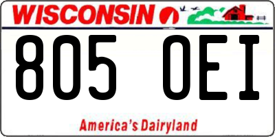 WI license plate 805OEI