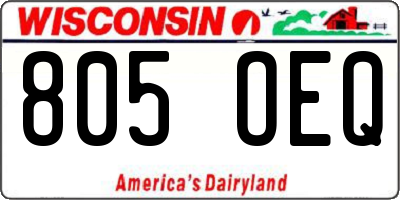 WI license plate 805OEQ