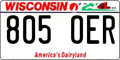 WI license plate 805OER