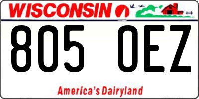 WI license plate 805OEZ