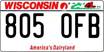 WI license plate 805OFB