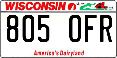 WI license plate 805OFR