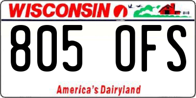 WI license plate 805OFS