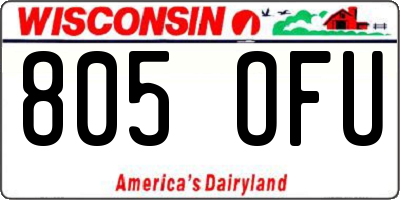 WI license plate 805OFU