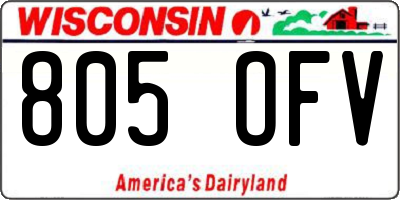 WI license plate 805OFV