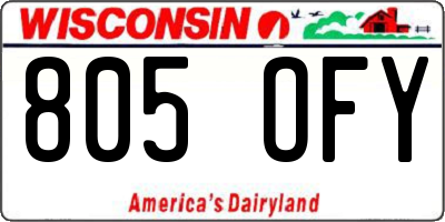 WI license plate 805OFY