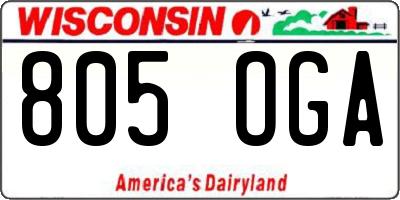 WI license plate 805OGA