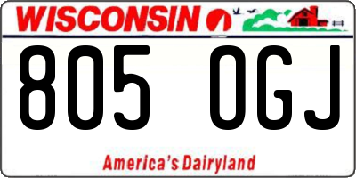 WI license plate 805OGJ