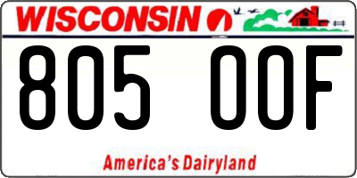 WI license plate 805OOF