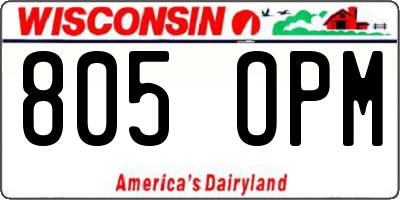 WI license plate 805OPM