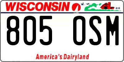 WI license plate 805OSM