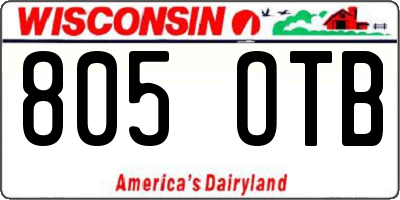 WI license plate 805OTB