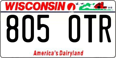 WI license plate 805OTR