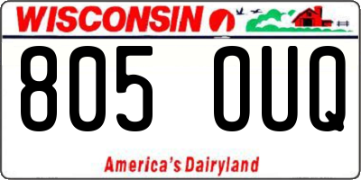 WI license plate 805OUQ