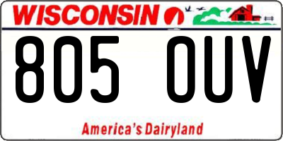 WI license plate 805OUV