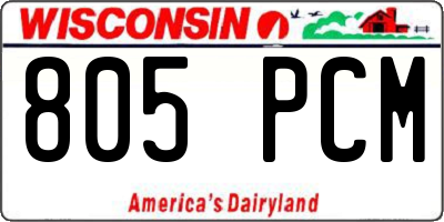 WI license plate 805PCM