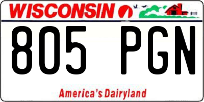 WI license plate 805PGN