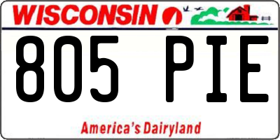 WI license plate 805PIE