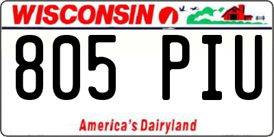 WI license plate 805PIU