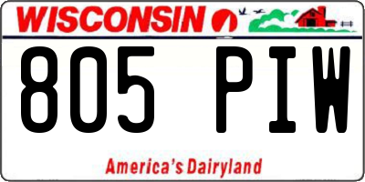 WI license plate 805PIW