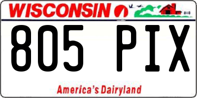 WI license plate 805PIX