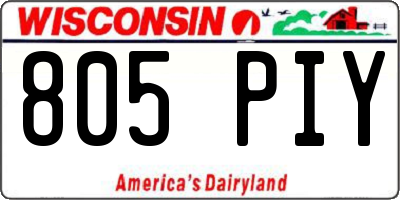 WI license plate 805PIY