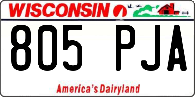 WI license plate 805PJA
