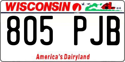 WI license plate 805PJB