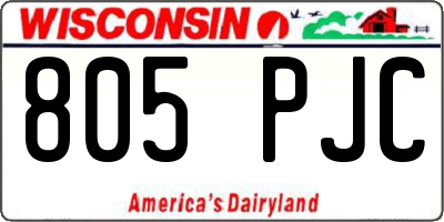 WI license plate 805PJC
