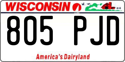 WI license plate 805PJD
