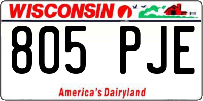 WI license plate 805PJE