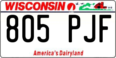 WI license plate 805PJF