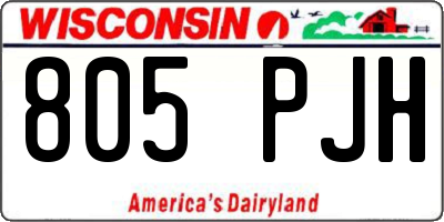 WI license plate 805PJH