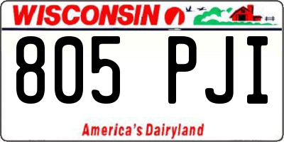 WI license plate 805PJI