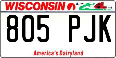WI license plate 805PJK