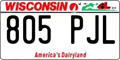 WI license plate 805PJL