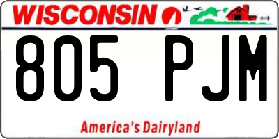 WI license plate 805PJM