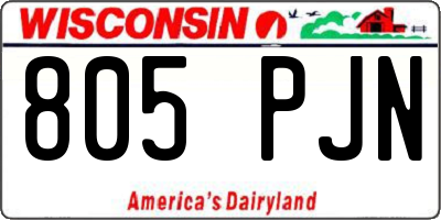 WI license plate 805PJN