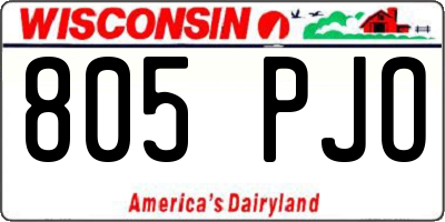 WI license plate 805PJO