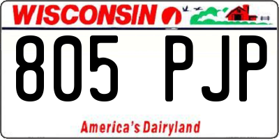 WI license plate 805PJP