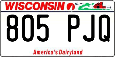 WI license plate 805PJQ