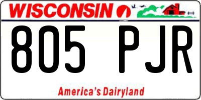 WI license plate 805PJR