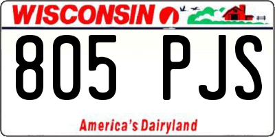 WI license plate 805PJS