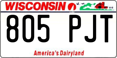 WI license plate 805PJT