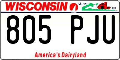 WI license plate 805PJU
