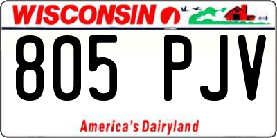 WI license plate 805PJV