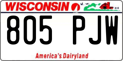 WI license plate 805PJW